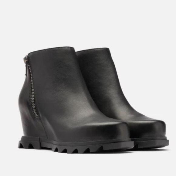 Sorel Joan of Arctic Wedge III Zip Leather Waterproof Boots Black Size 8.5 - Picture 3 of 16